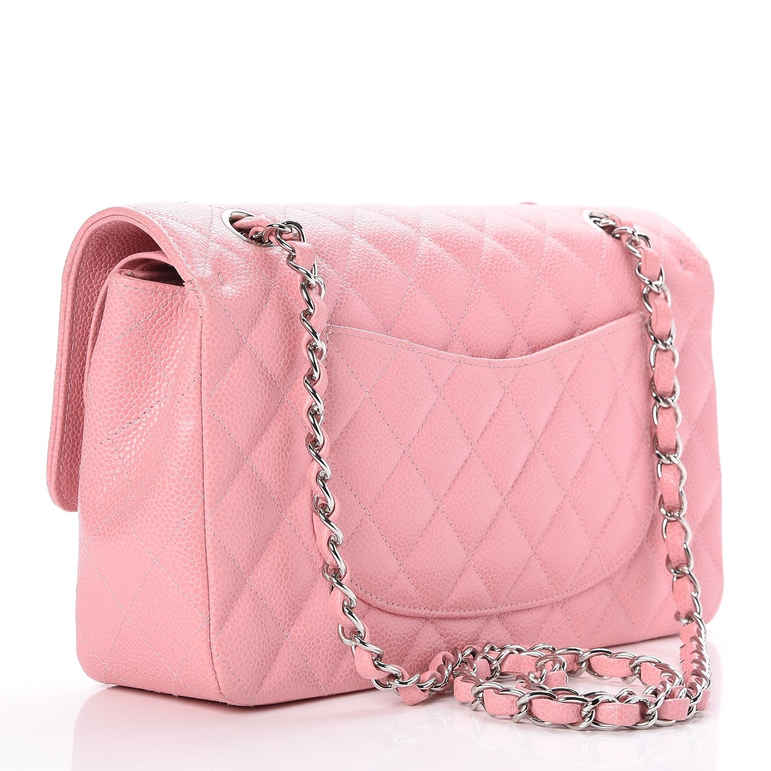 Chanel Caviar Quilted Medium Double Flap Pink 3 of 8
