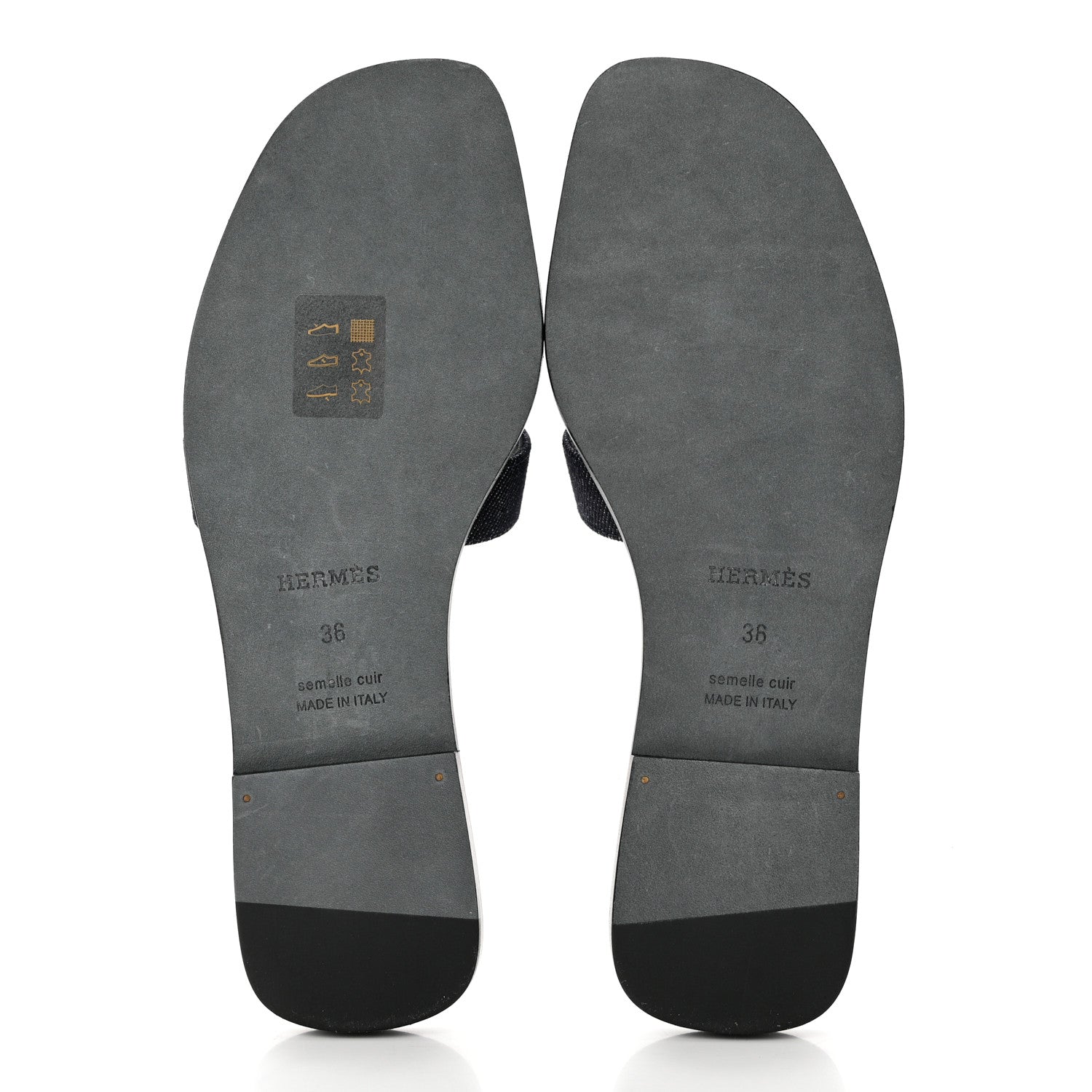 Hermes Denim Canvas Oran Sandals 36 Bleu Brut 5 of 8