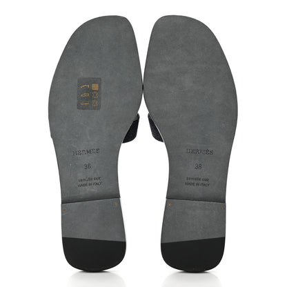 Hermes Denim Canvas Oran Sandals 36 Bleu Brut 5 of 8