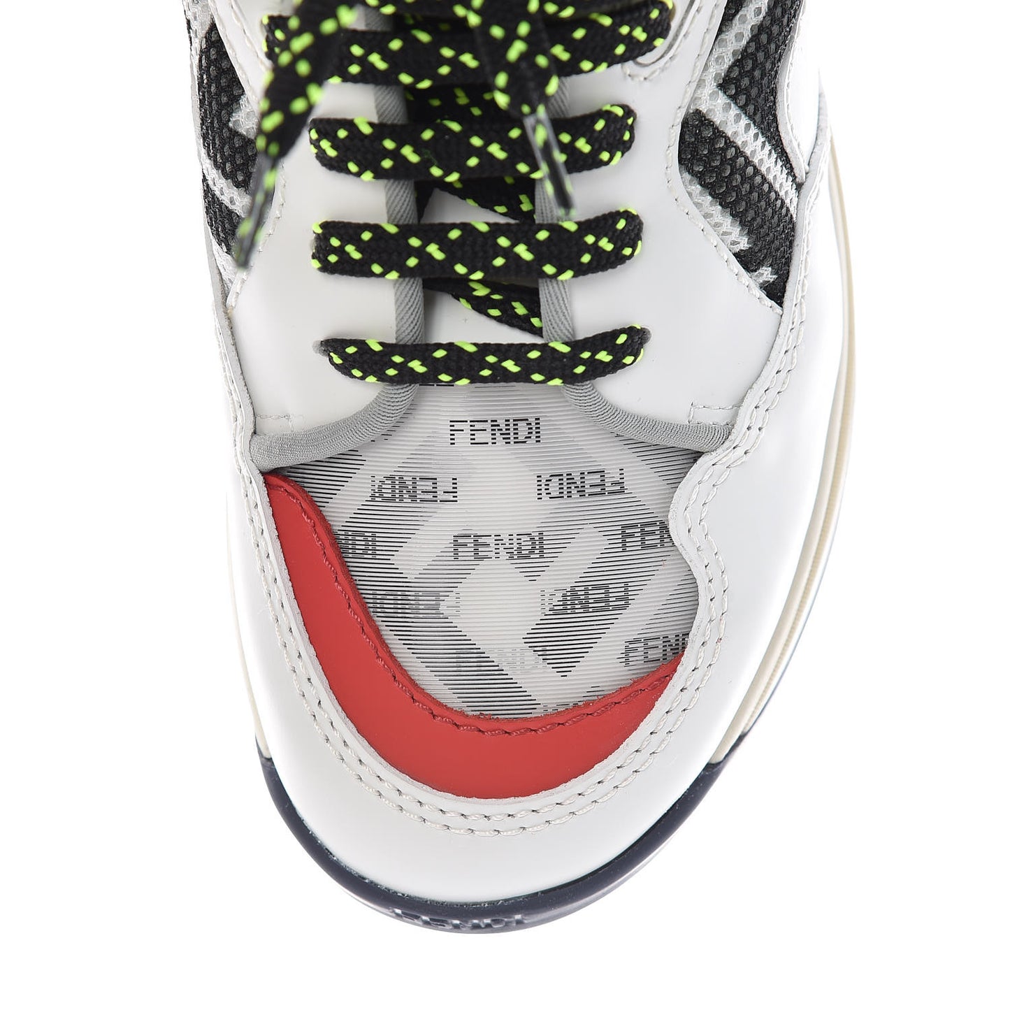 Vitello Mesh Lycra FF T-Rex Sneakers 35.5 Ultra White Black Giallo Fluo