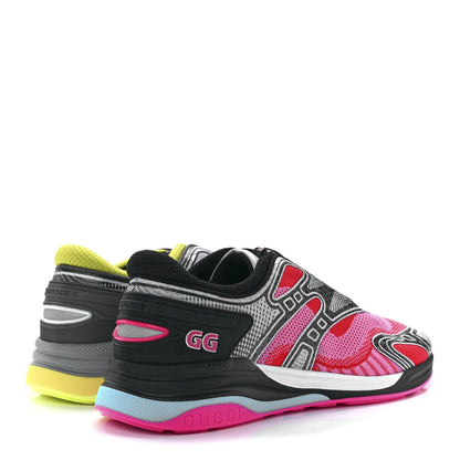 Gucci Fabric Two Color Mens Ultrapace R Sneakers 9.5 Poppy Black Red Grey Neon Yellow 4 of 9