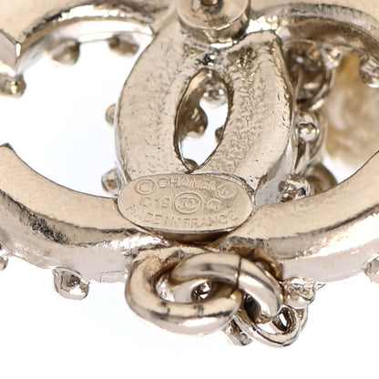 Chanel Pearl Chain Camellia CC Drop Earrings Pearly White Gold 4 of 4
