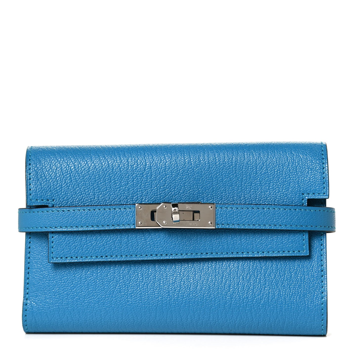 Chevre Mysore Medium Kelly Wallet Bleu Zanzibar