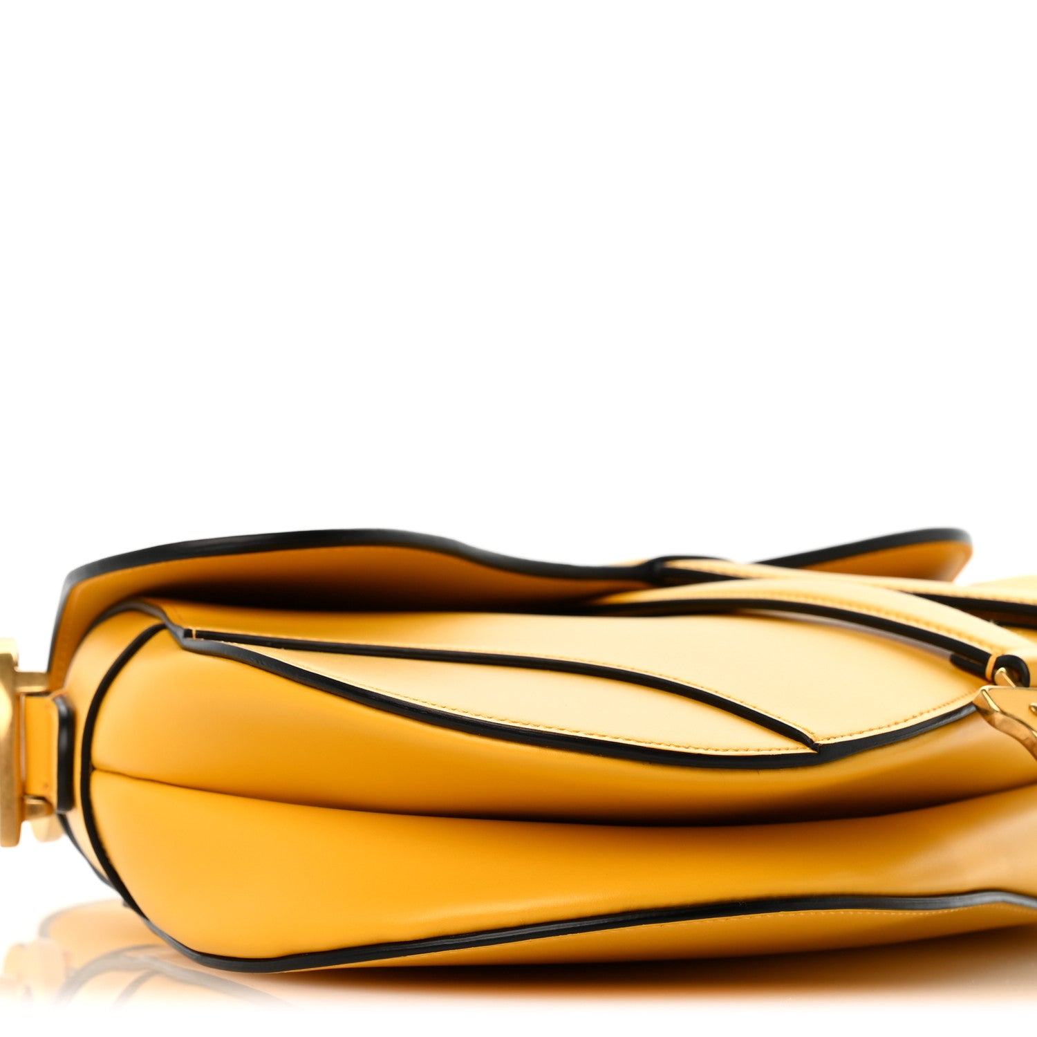 Christian Dior Calfskin Calfskin Saddle Bag With Strap Yellow 9 of 11