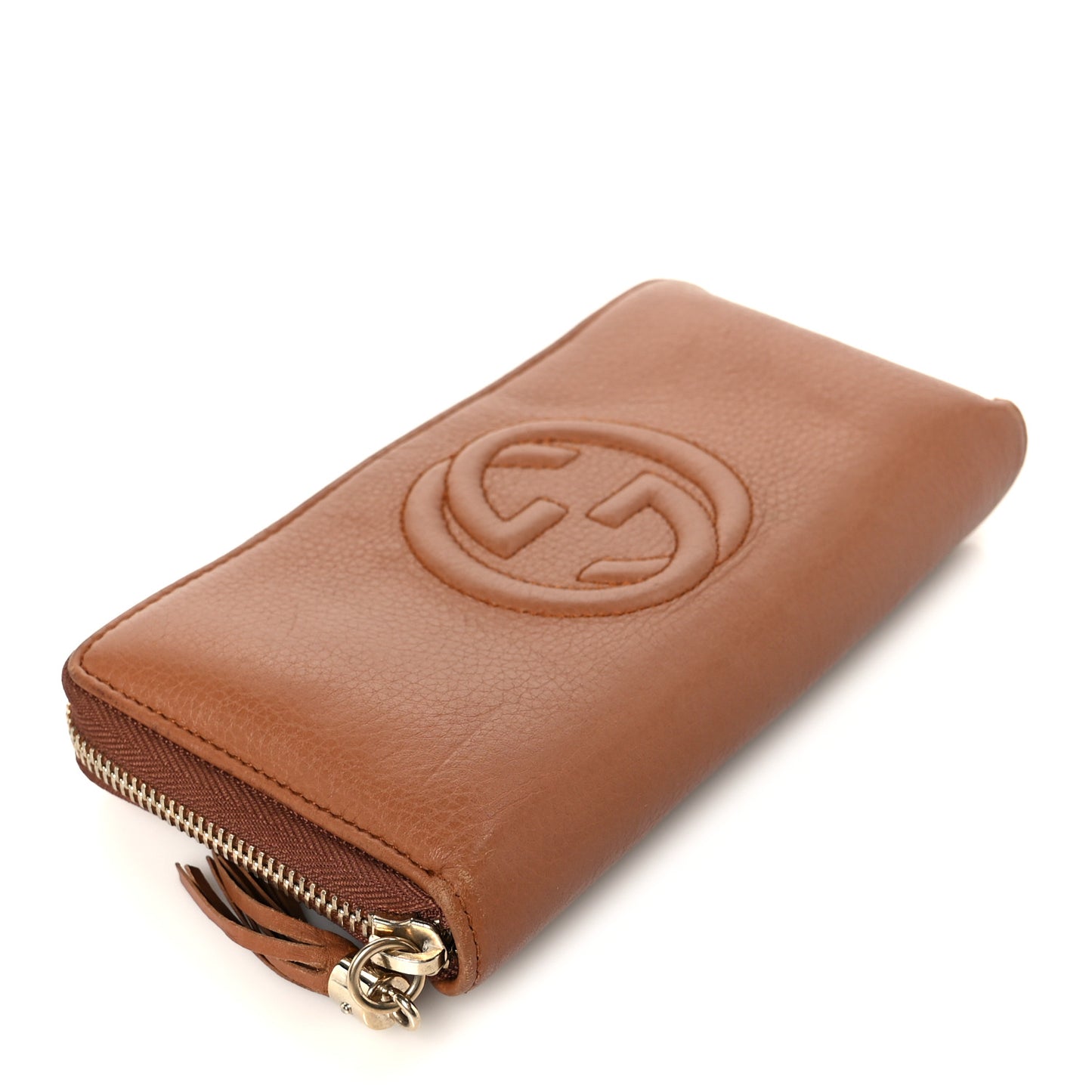 Pebbled Calfskin Soho Zip Around Wallet Dusty Blush