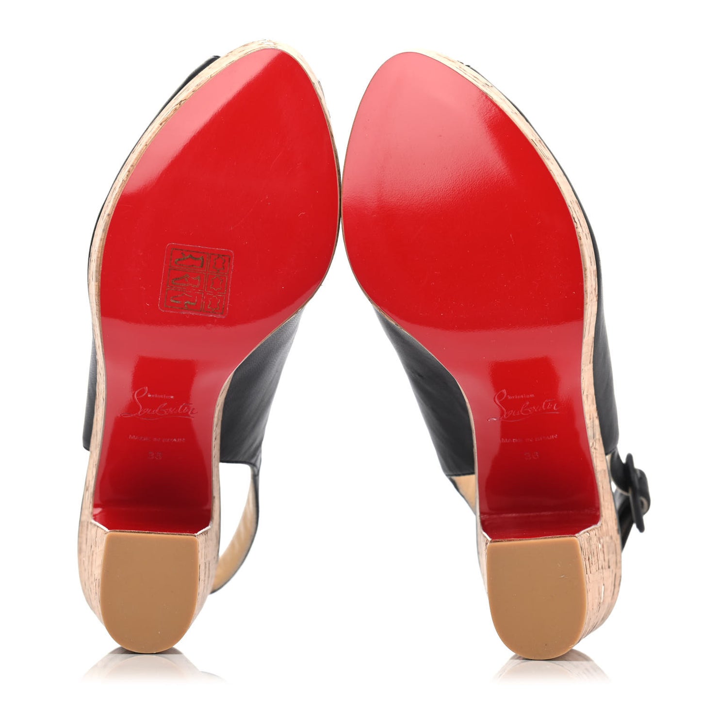 Calfskin Cork Dona Anna 120 Wedges 36 Black Natural