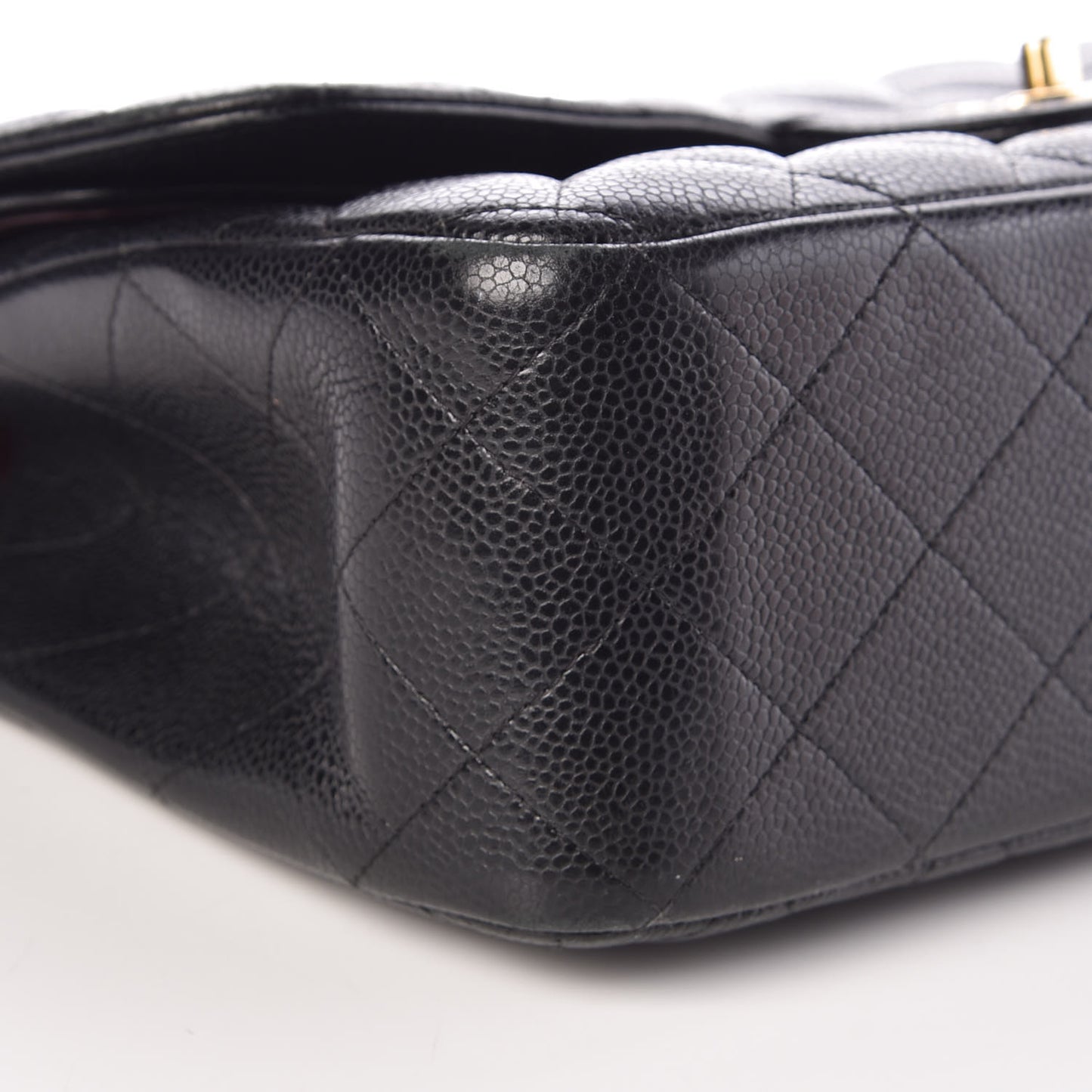 Caviar Quilted Jumbo Double Flap Black