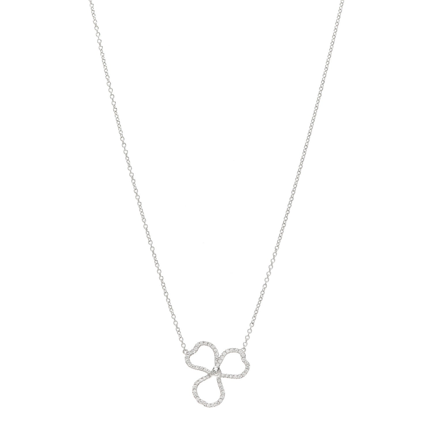 Tiffany Platinum Diamond Small Paper Flowers Pendant Necklace 1 of 6