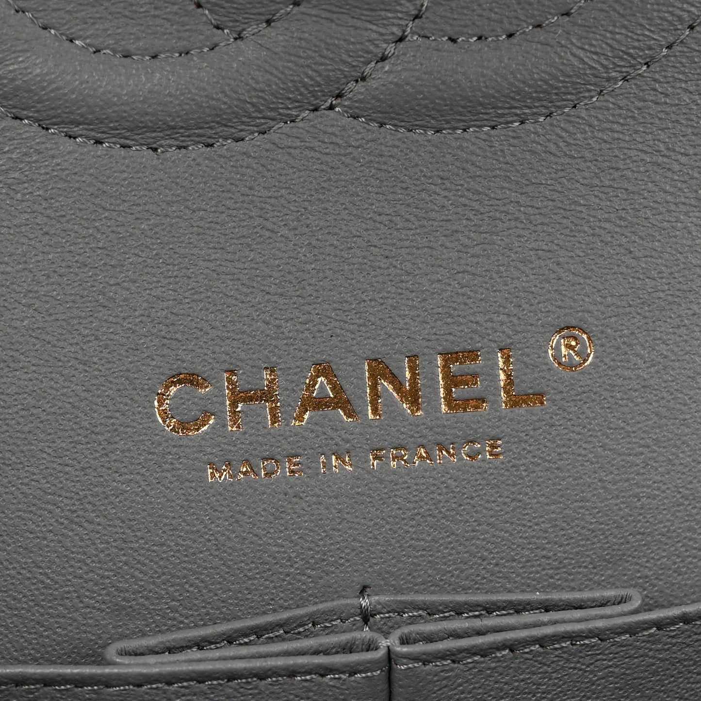 Caviar Quilted Medium Double Flap Grey