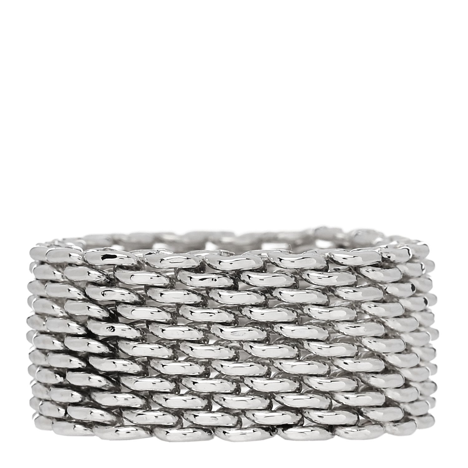 Tiffany Sterling Silver Somerset Mesh Ring 54 7 1 of 4