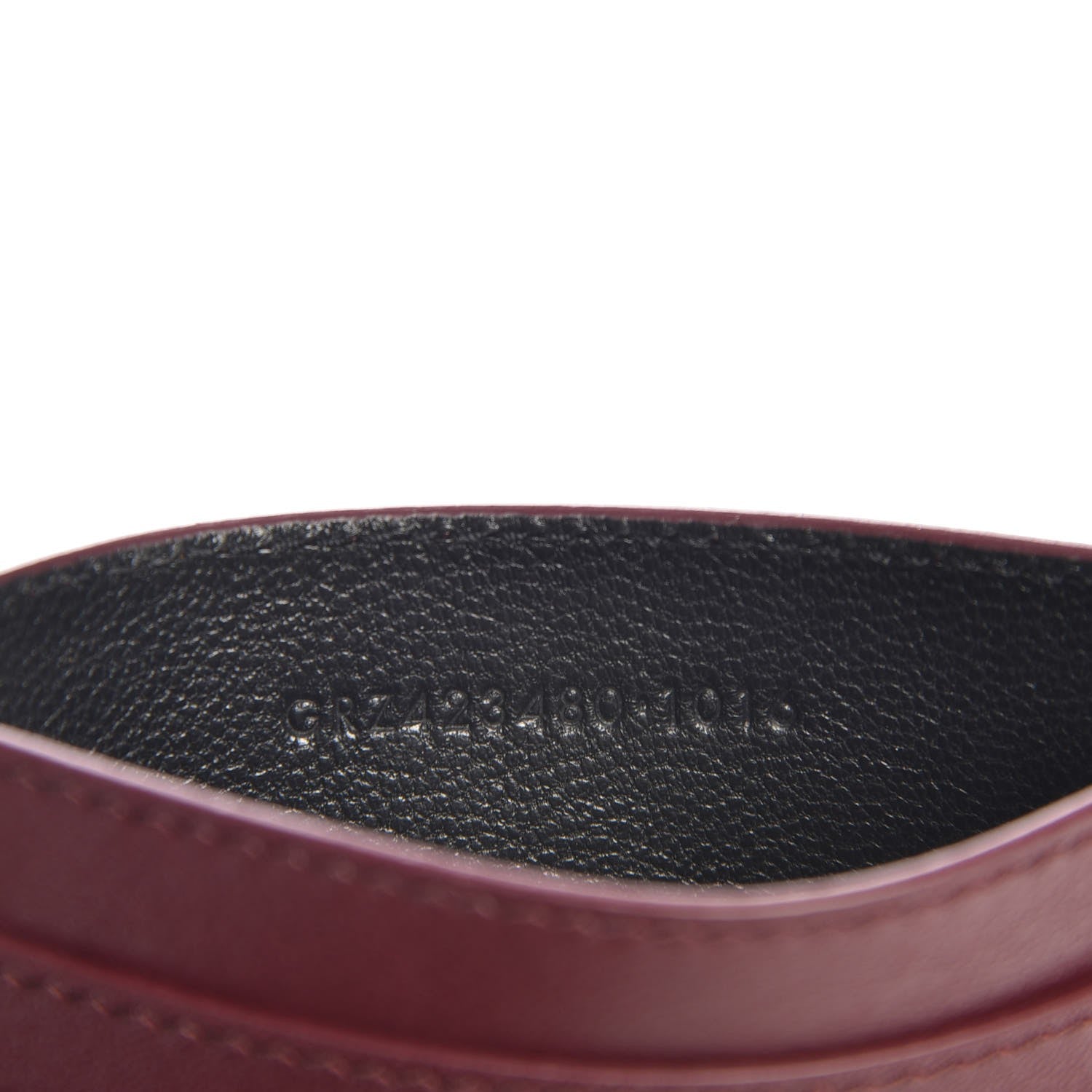 Saint Laurent Calfskin Monogram Credit Card Case Dark Red 7 of 8