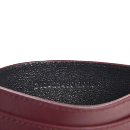 Saint Laurent Calfskin Monogram Credit Card Case Dark Red 7 of 8