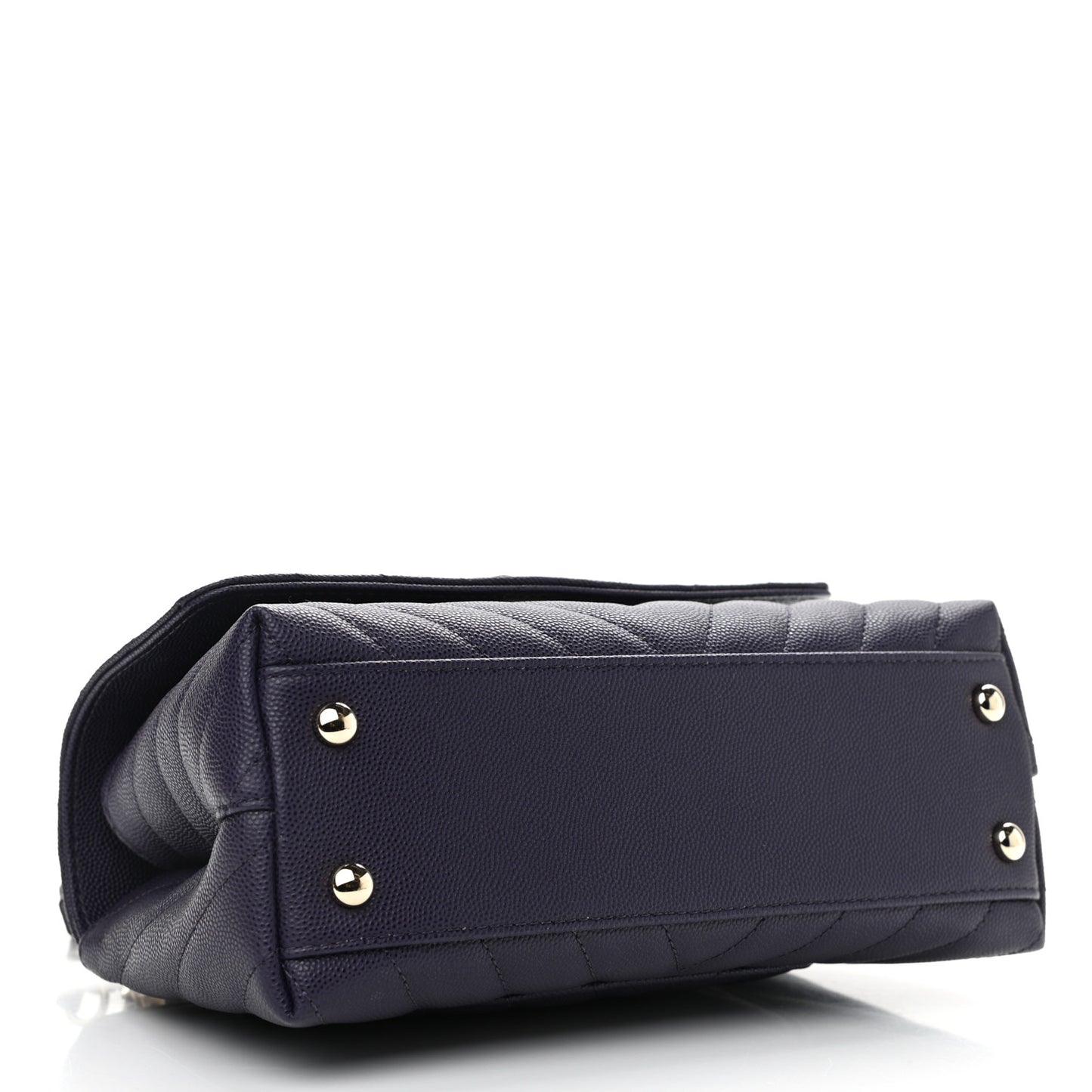 Caviar Lizard Embossed Chevron Quilted Mini Coco Handle Flap Purple