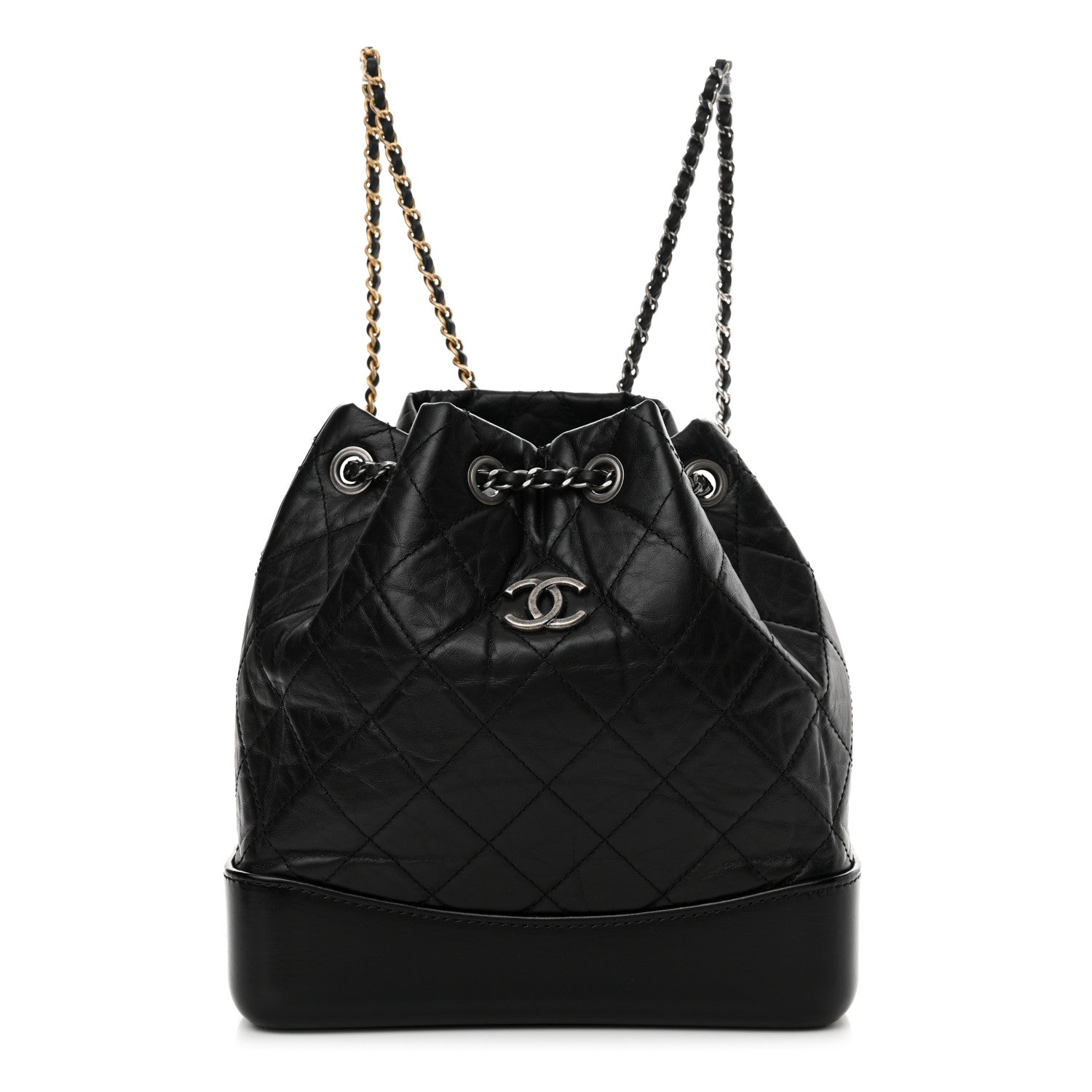 Chanel Aged Calfskin Quilted Small Gabrielle Backpack Black 1 of 10