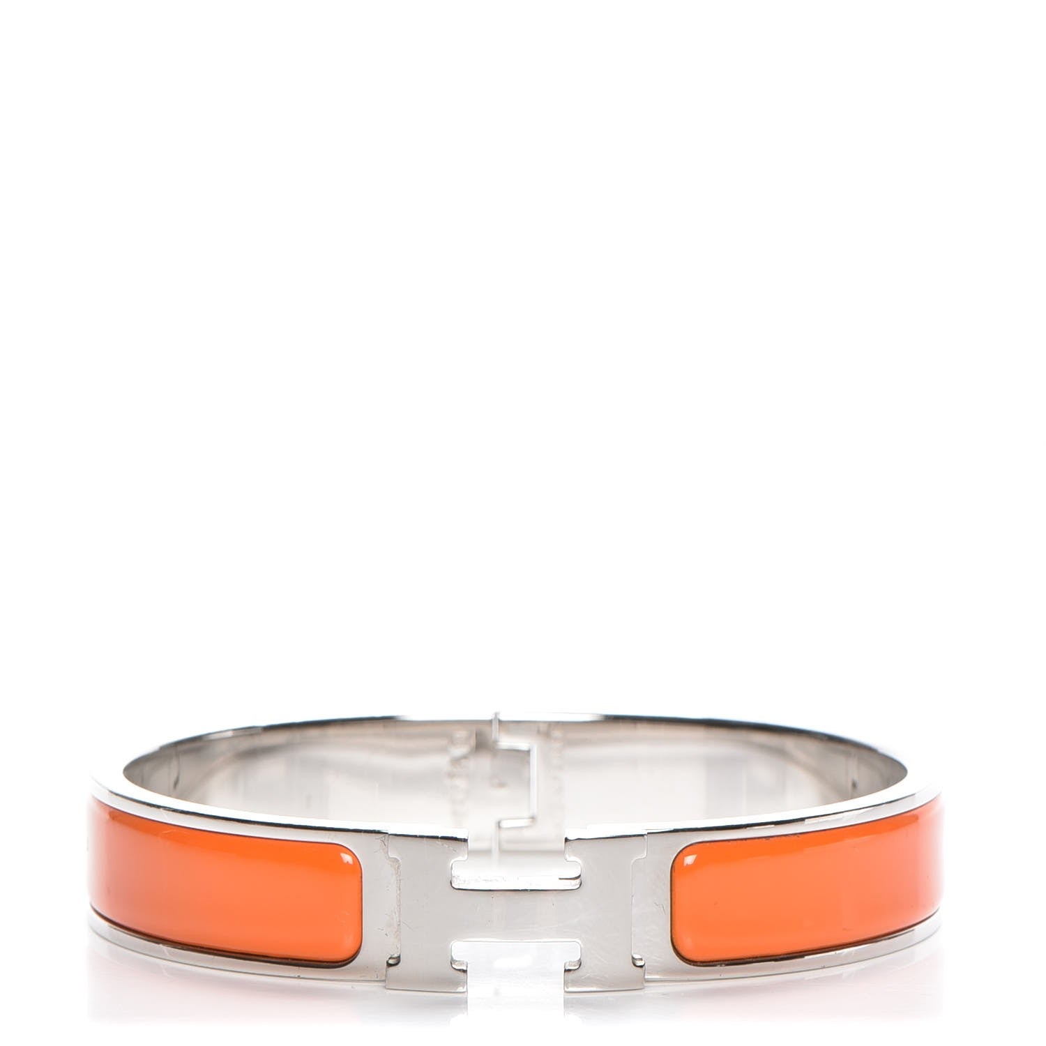 Hermes Enamel Narrow Clic Clac H Bracelet GM Orange 1 of 5
