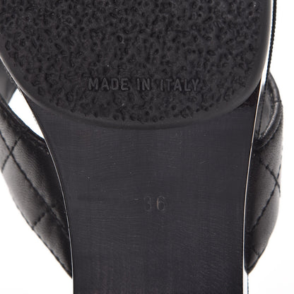 Chanel Lambskin Quilted CC Turnlock Sandals 36 Black 6 of 7