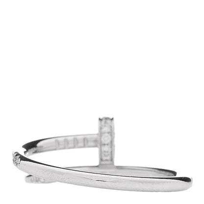 Cartier 18K White Gold Diamond Juste Un Clou Paved Ring 55 7.25 3 of 5