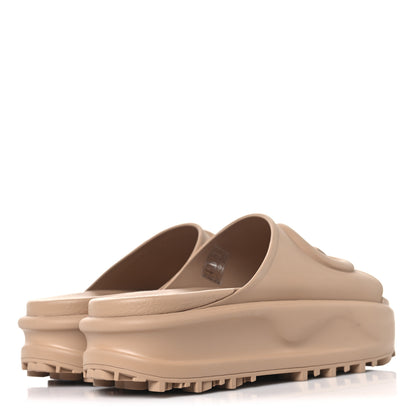 Gucci Soft Rubber Womens Interlocking G Platform 42mm Slide Sandals 38 Vintage Camel 5 of 9