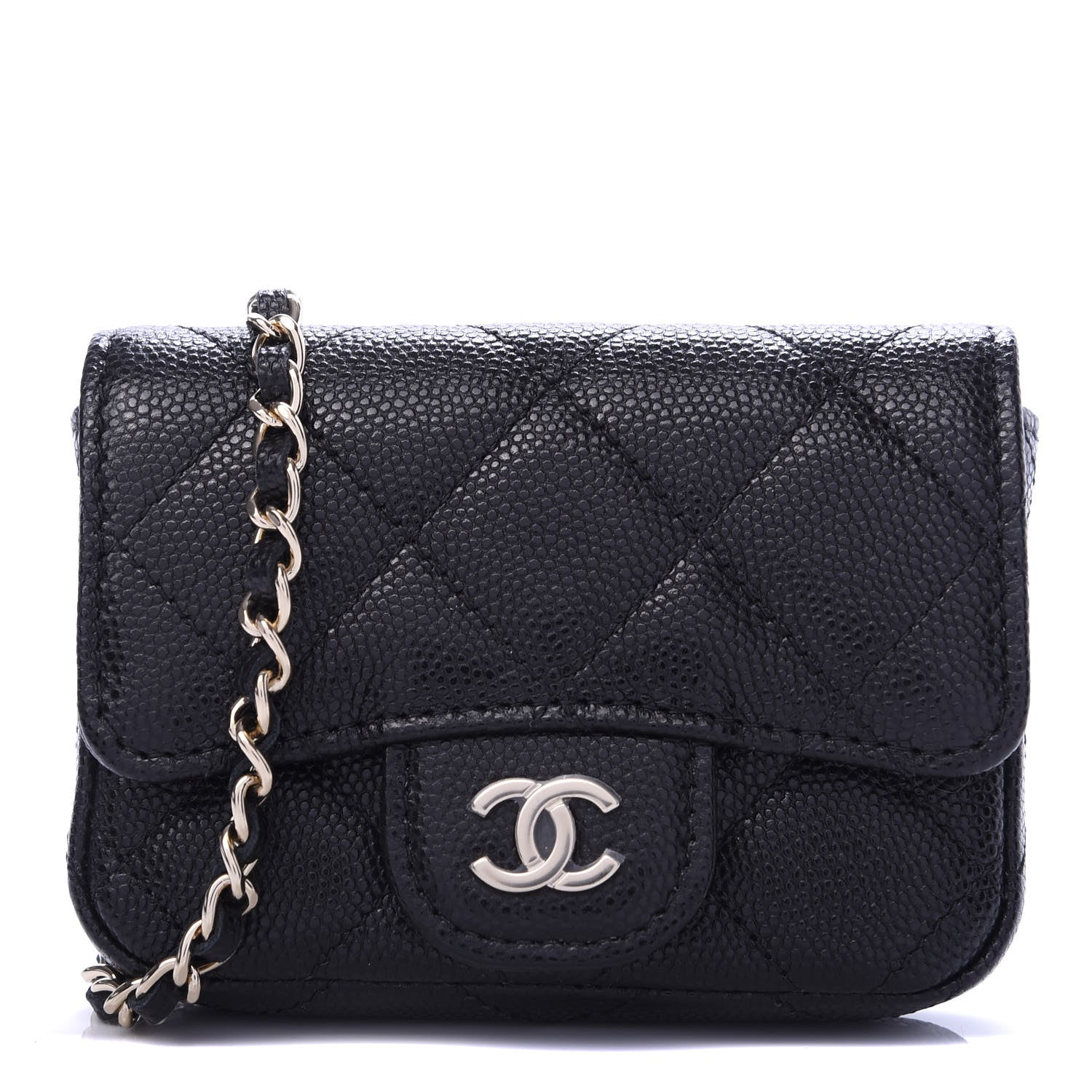 Chanel Caviar Quilted Flap Chain Waist Bag Black 1 of 11