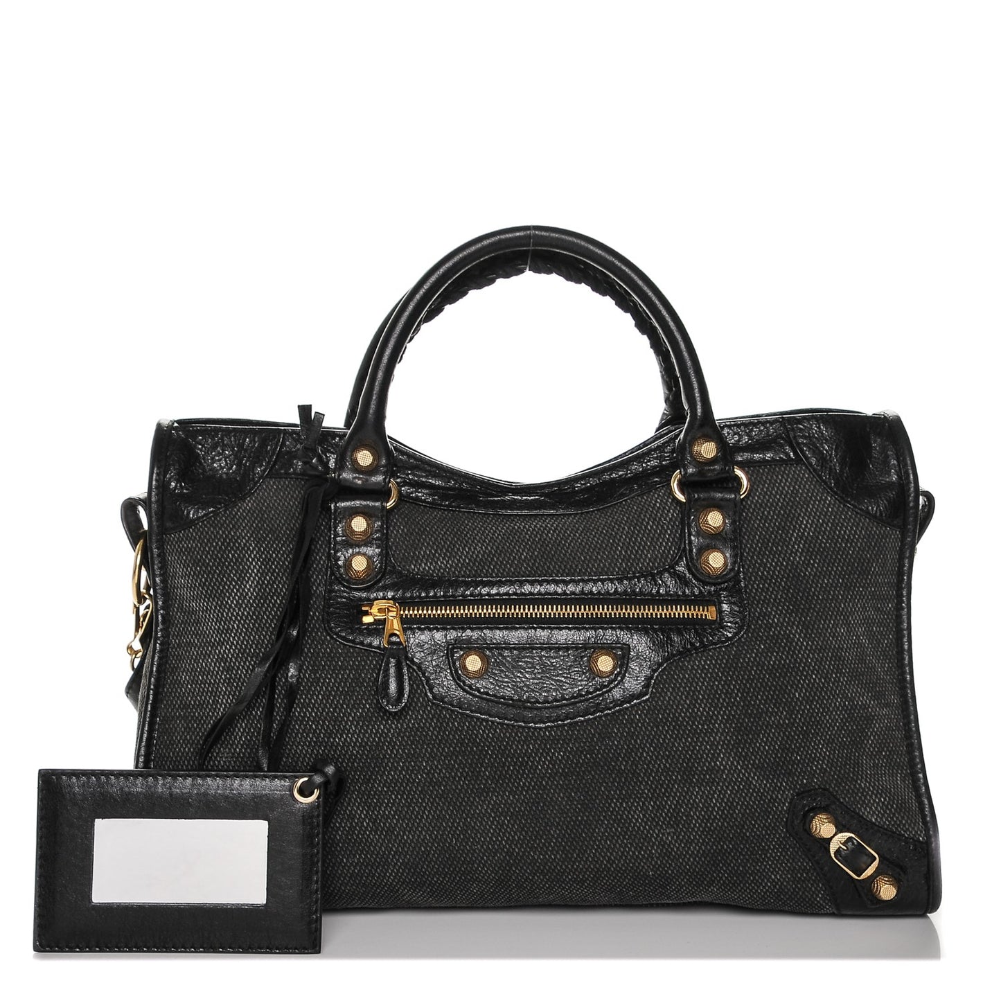 Agneau Canvas Giant 12 Gold Hardware City Black