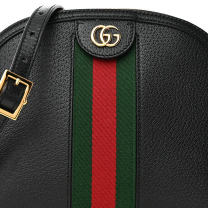 Gucci Calfskin GG Web Small Ophidia Dome Shoulder Bag Black 8 of 14