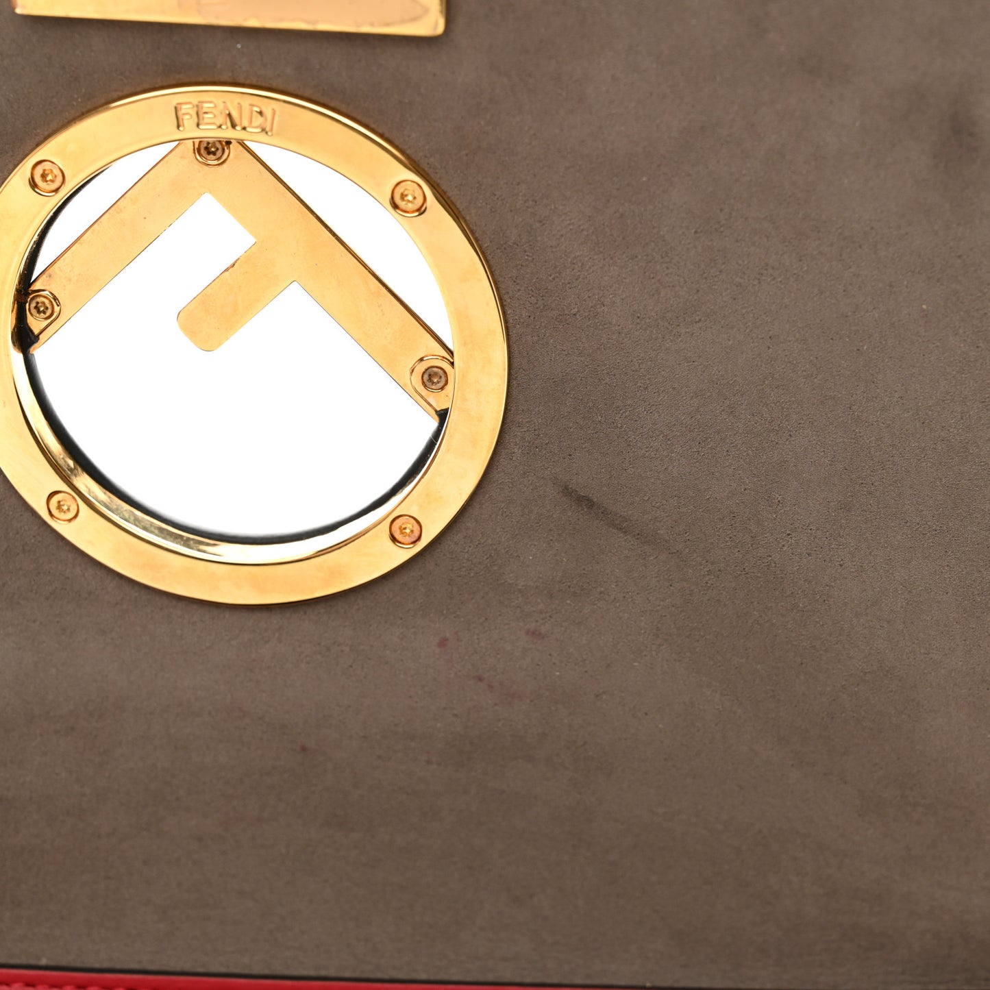 Vitello Century F is Fendi Bi-Color FF 1974 Embossed Kan I Shoulder Bag Fragola Maya Black