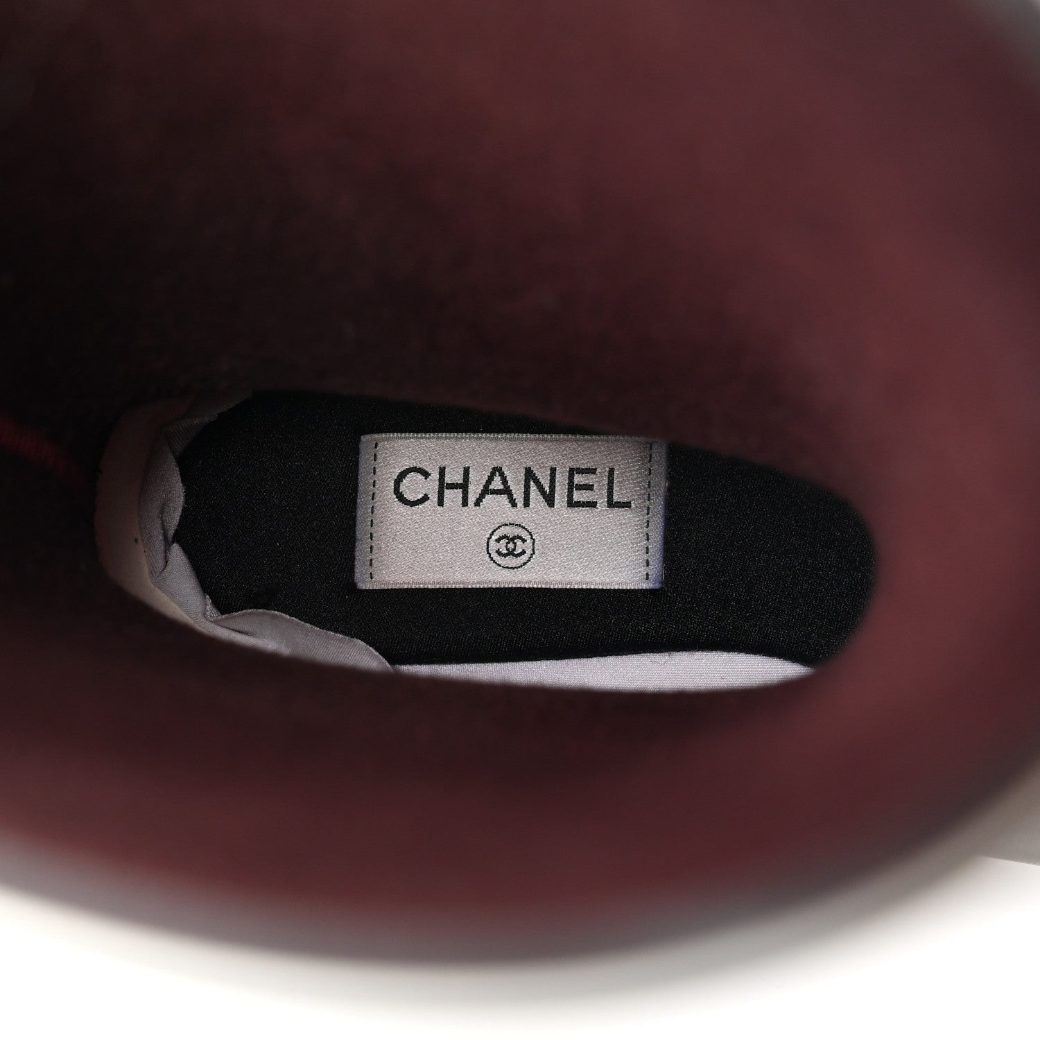 Chanel Rubber Logo Rain Boots 39 Black White 5 of 6