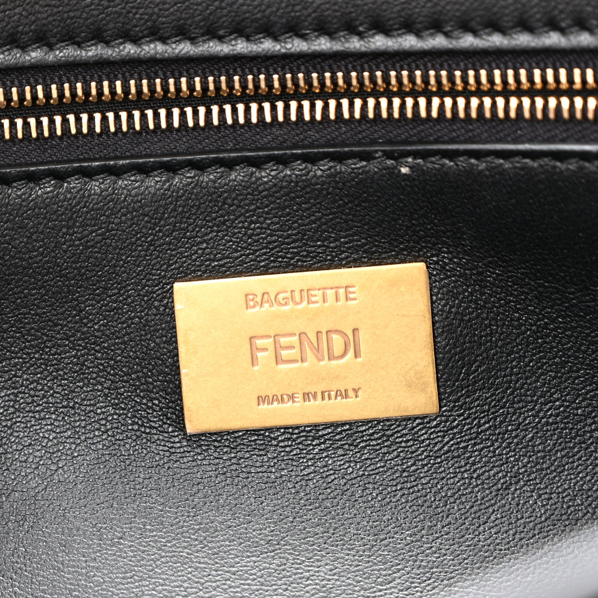 Fendi Nappa FF 1974 Embossed Baguette Black 6 of 15