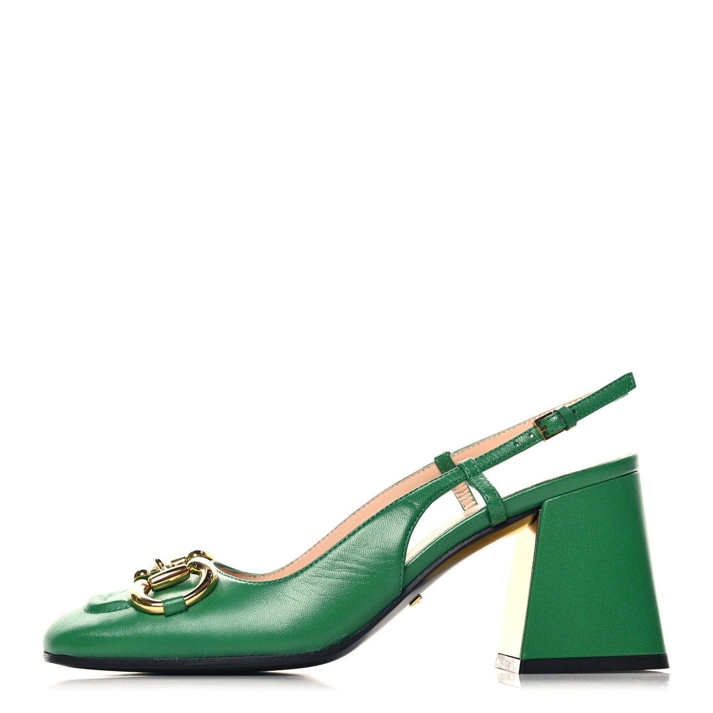 Malaga Kid Horsebit 75mm Slingback Pumps 36 New Shamarock