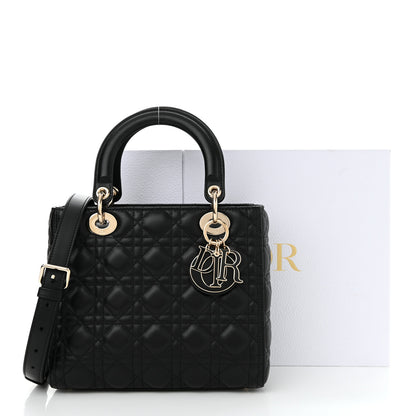 Christian Dior Lambskin Cannage Medium Lady Dior Black 16 of 16