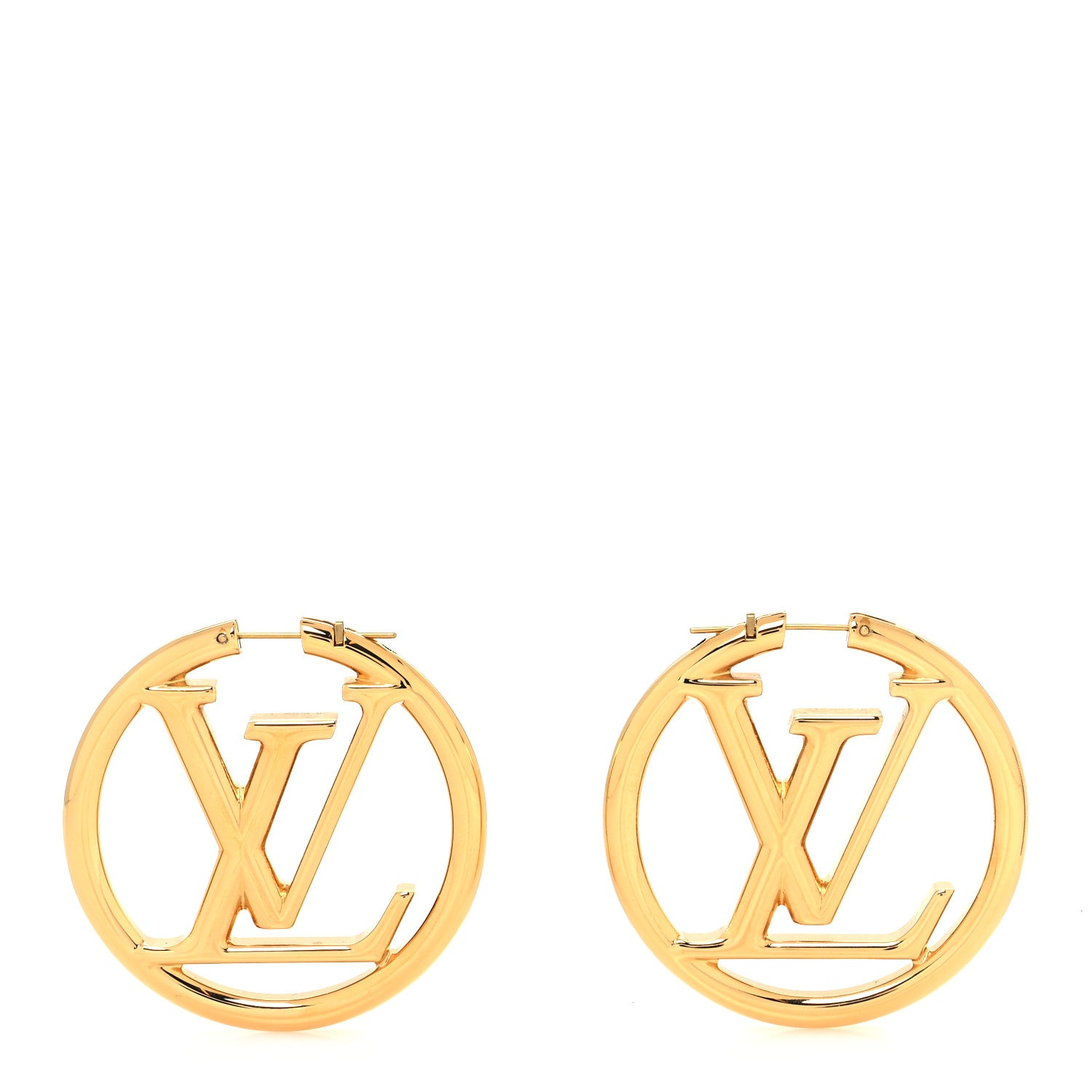 Louis Vuitton Metal Louise Hoop Earrings Gold 1 of 4