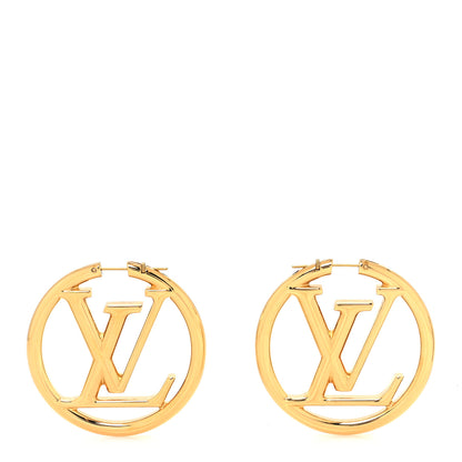 Louis Vuitton Metal Louise Hoop Earrings Gold 1 of 4