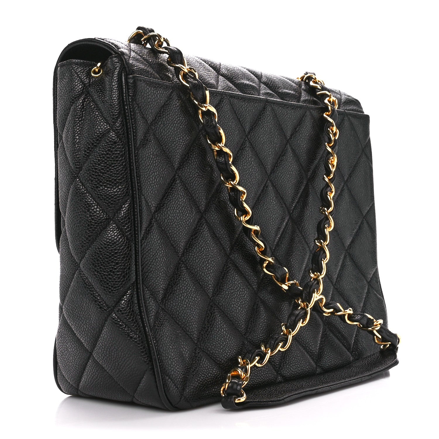 Chanel Caviar Quilted XL Jumbo Single Flap Black 3 of 10
