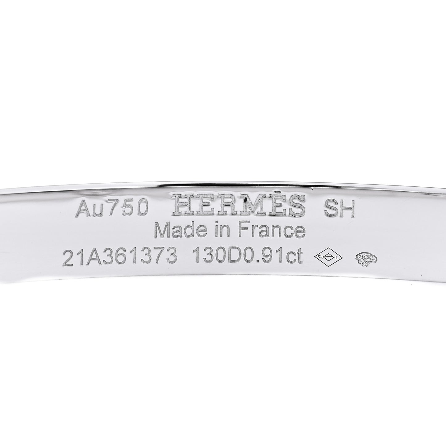 18K White Gold Pave Diamond PM Collier De Chien Bracelet SH