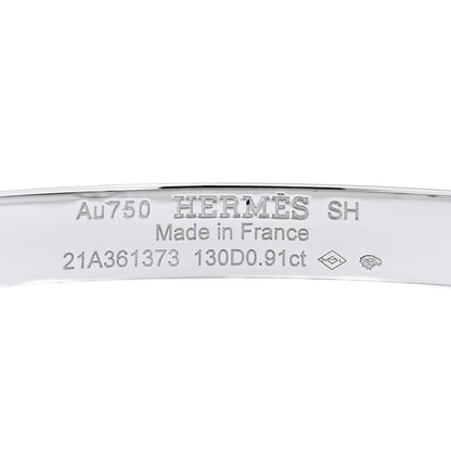 Hermes 18K White Gold Pave Diamond PM Collier De Chien Bracelet SH 3 of 4