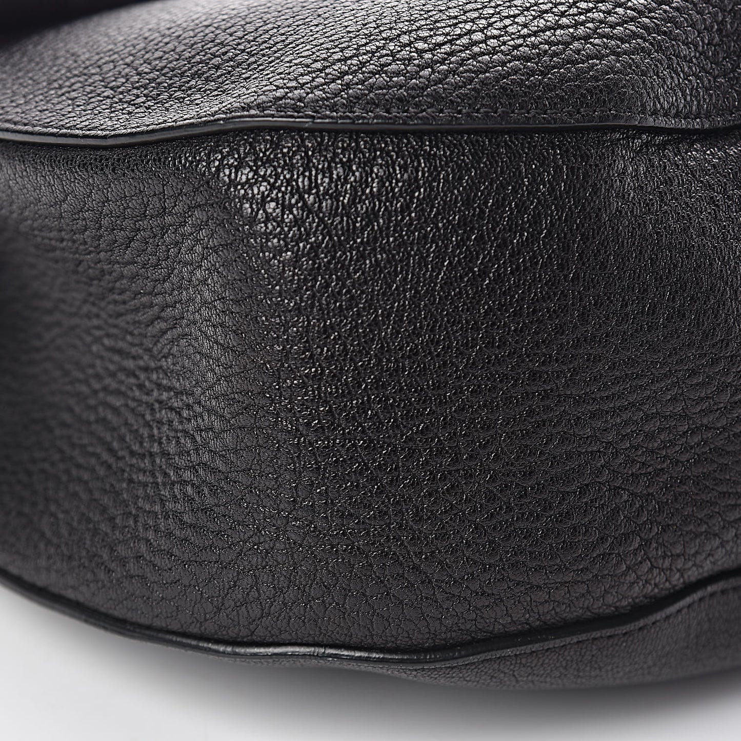 Grained Lambskin Large Drew Shoulder Bag Black