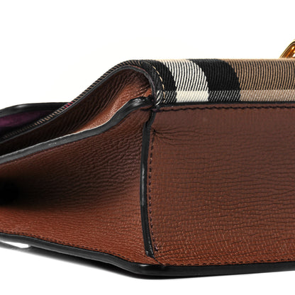 Burberry Derby Calfskin House Check Small Macken Crossbody Bag Tan 5 of 9