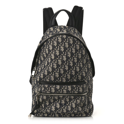 Christian Dior Oblique Calfskin Rider Kid's Backpack Beige Black 1 of 9