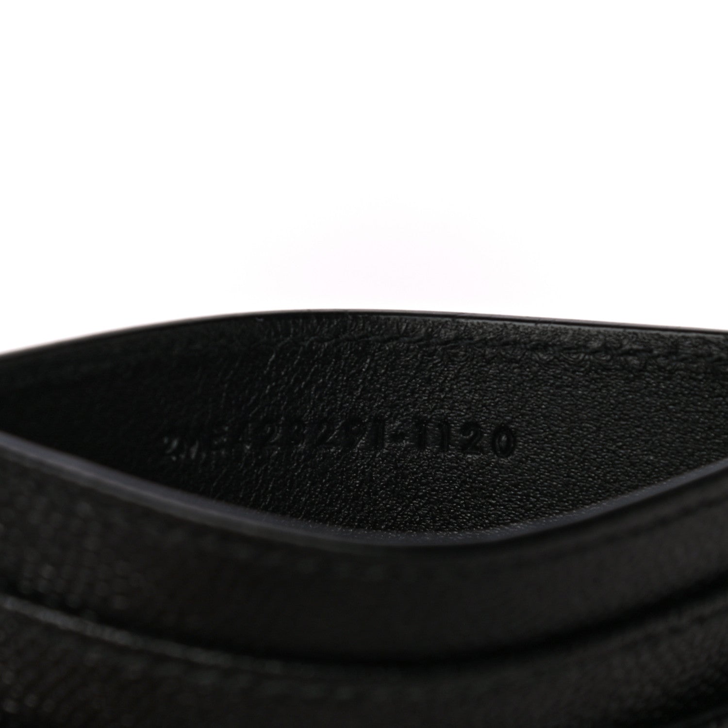 Saint Laurent Grain De Poudre Matelasse Chevron Monogram Credit Card Case Black 6 of 9