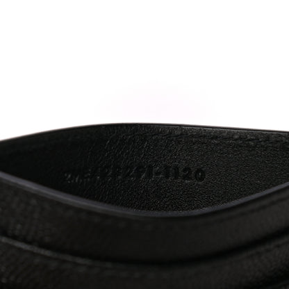 Saint Laurent Grain De Poudre Matelasse Chevron Monogram Credit Card Case Black 6 of 9