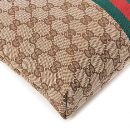 Gucci GG Monogram Web Flat Messenger Bag Black 6 of 9