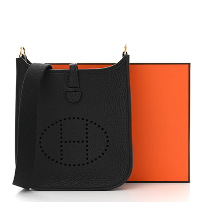 Hermes Taurillon Clemence Evelyne TPM Black 11 of 11