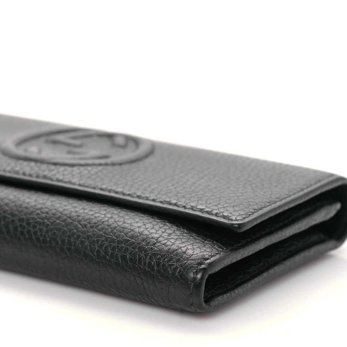 Pebbled Calfskin Large Soho Continental Wallet Black