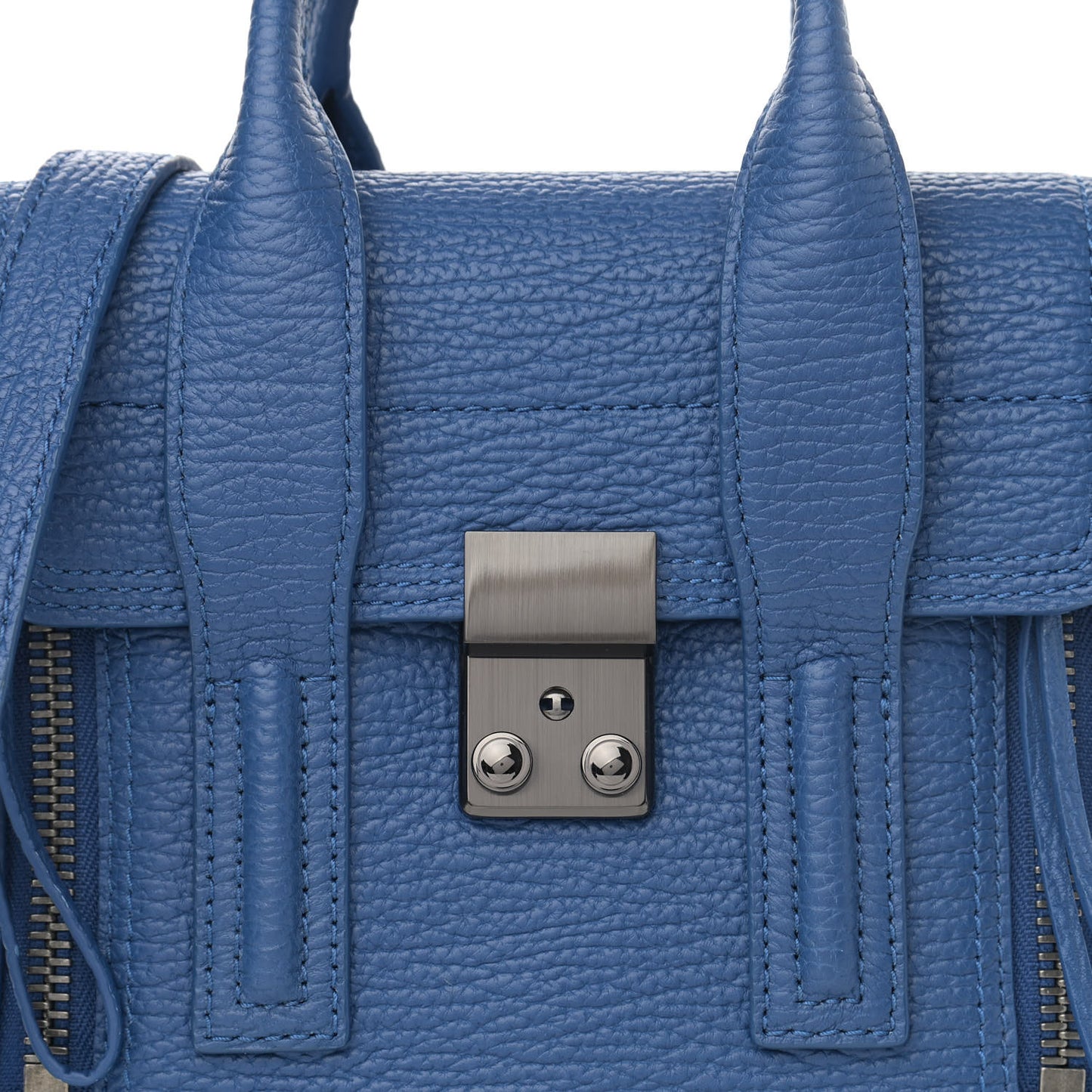 Textured Calfskin Mini Pashli Satchel Cerulean
