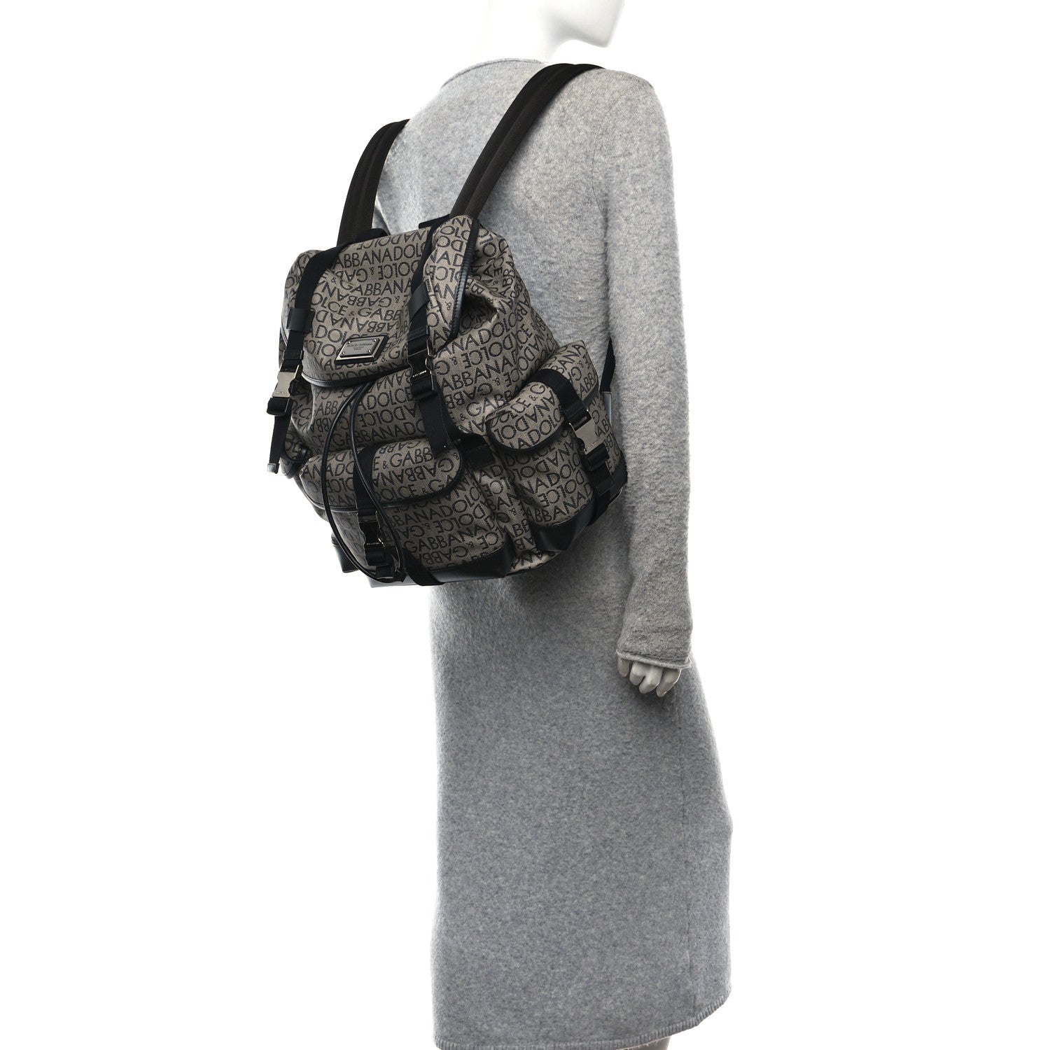 Dolce & Gabbana Coated Jacquard Logo Backpack Black 1866777