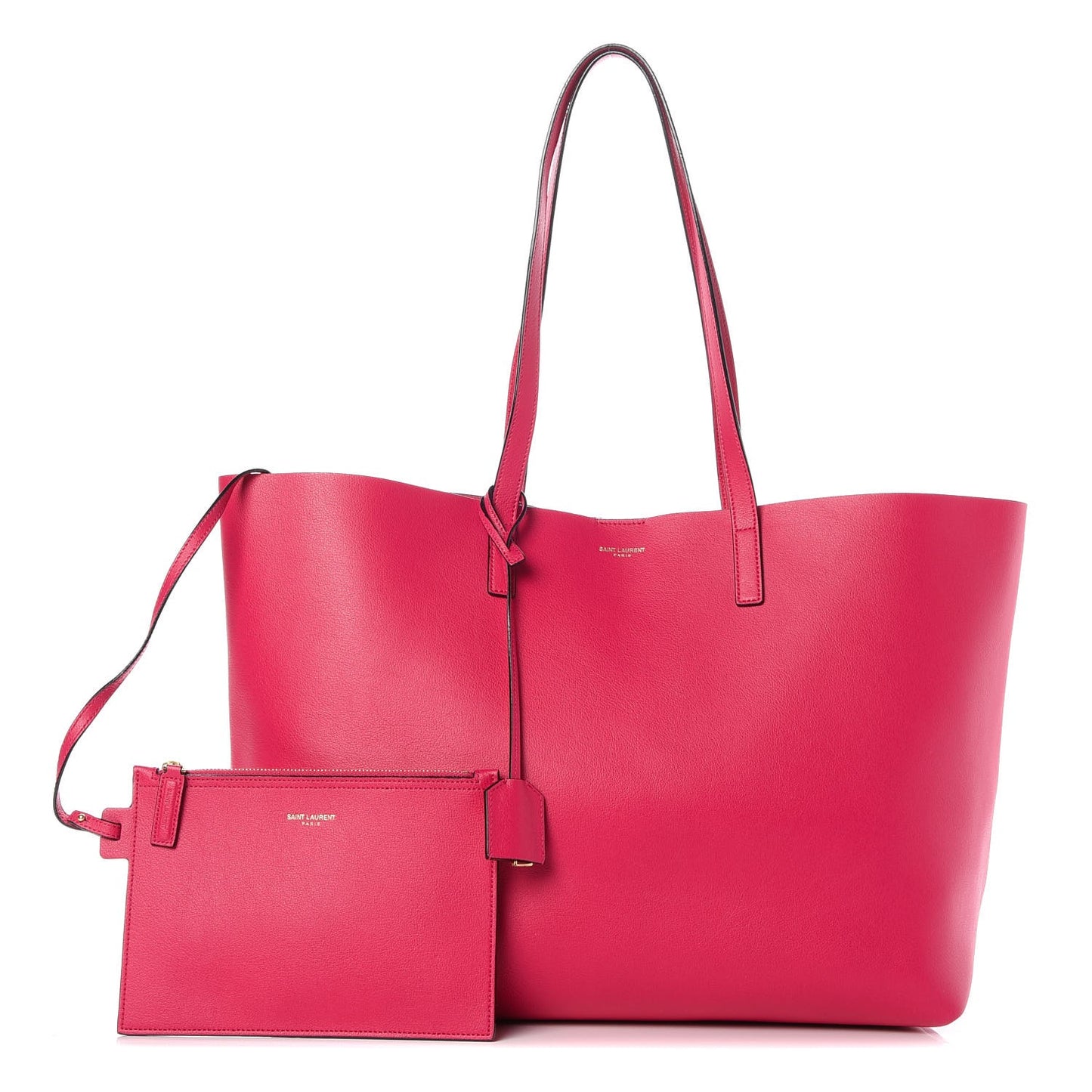Calfskin Large Shopping Tote Fuchsia