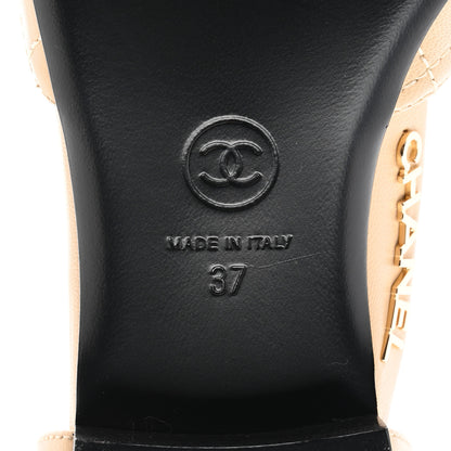 Chanel Lambskin Grosgrain Cap Toe CC Ankle Strap Sandals 37 Beige Black 6 of 8