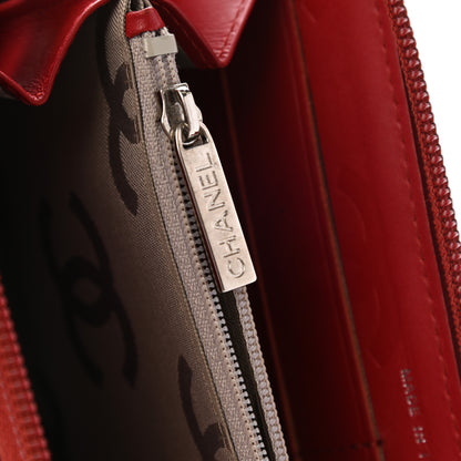 Chanel Calfskin Quilted Cambon Zip Around Organizer Wallet Red 9 of 14