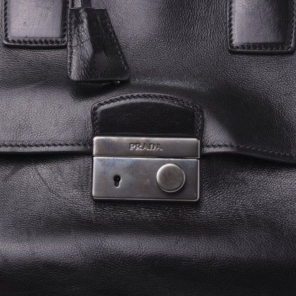 Prada Glace Calfskin Tote Bag Baltico Black 13 of 14