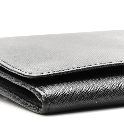 Prada Saffiano Metal Oro Chain Wallet Black 8 of 10